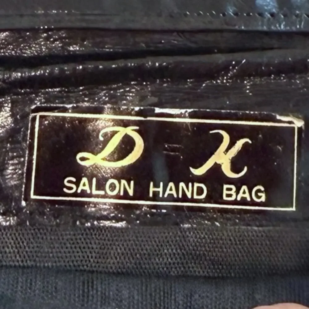 Vintage DH Salon Black Eel Skin Leather Clutch Wallet Luxury Exotic Slim 90s